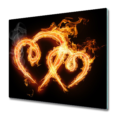 Üveg Vágódeszka Egy pár égő szív