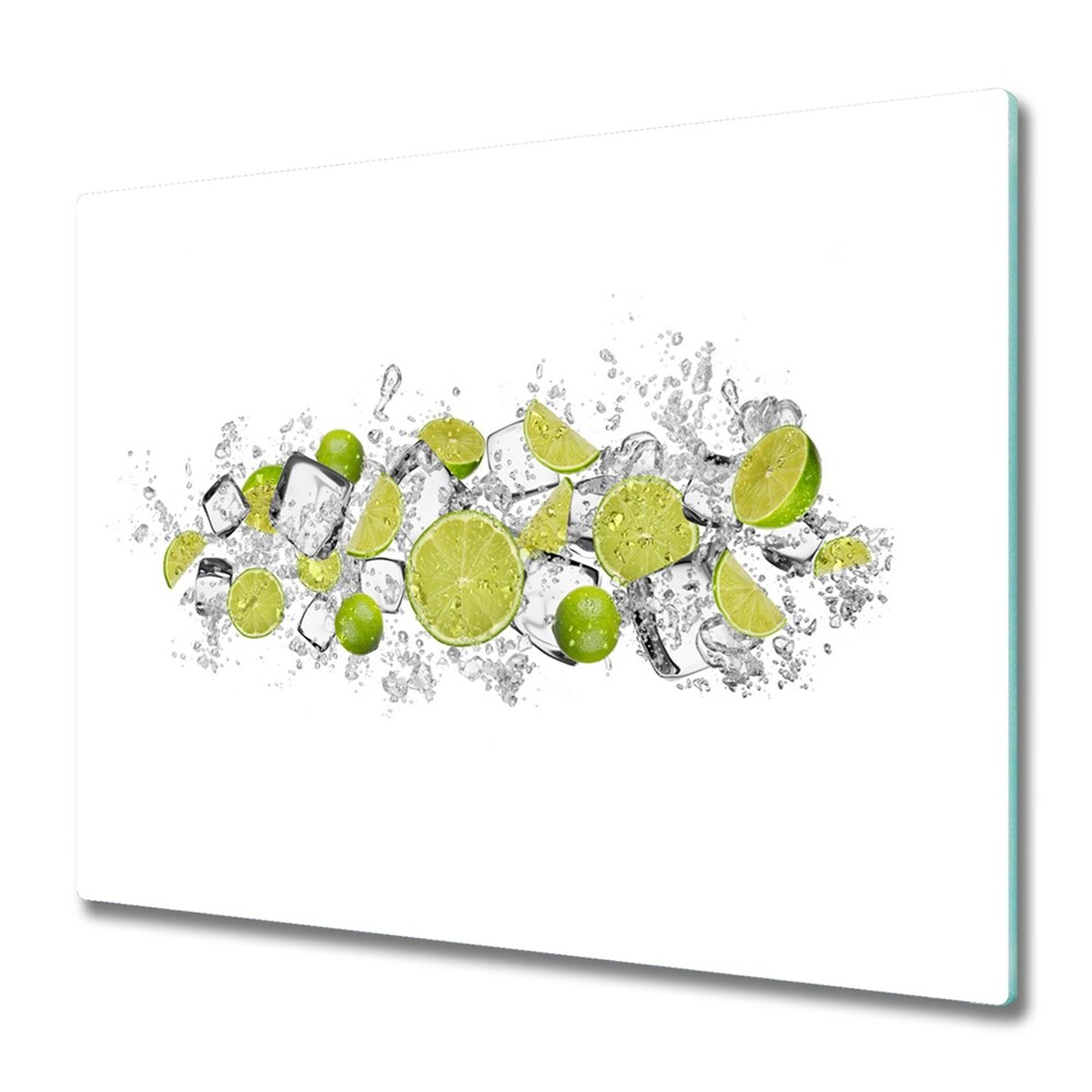 Tűzhelyvédő Üveglap Lime jégkockával