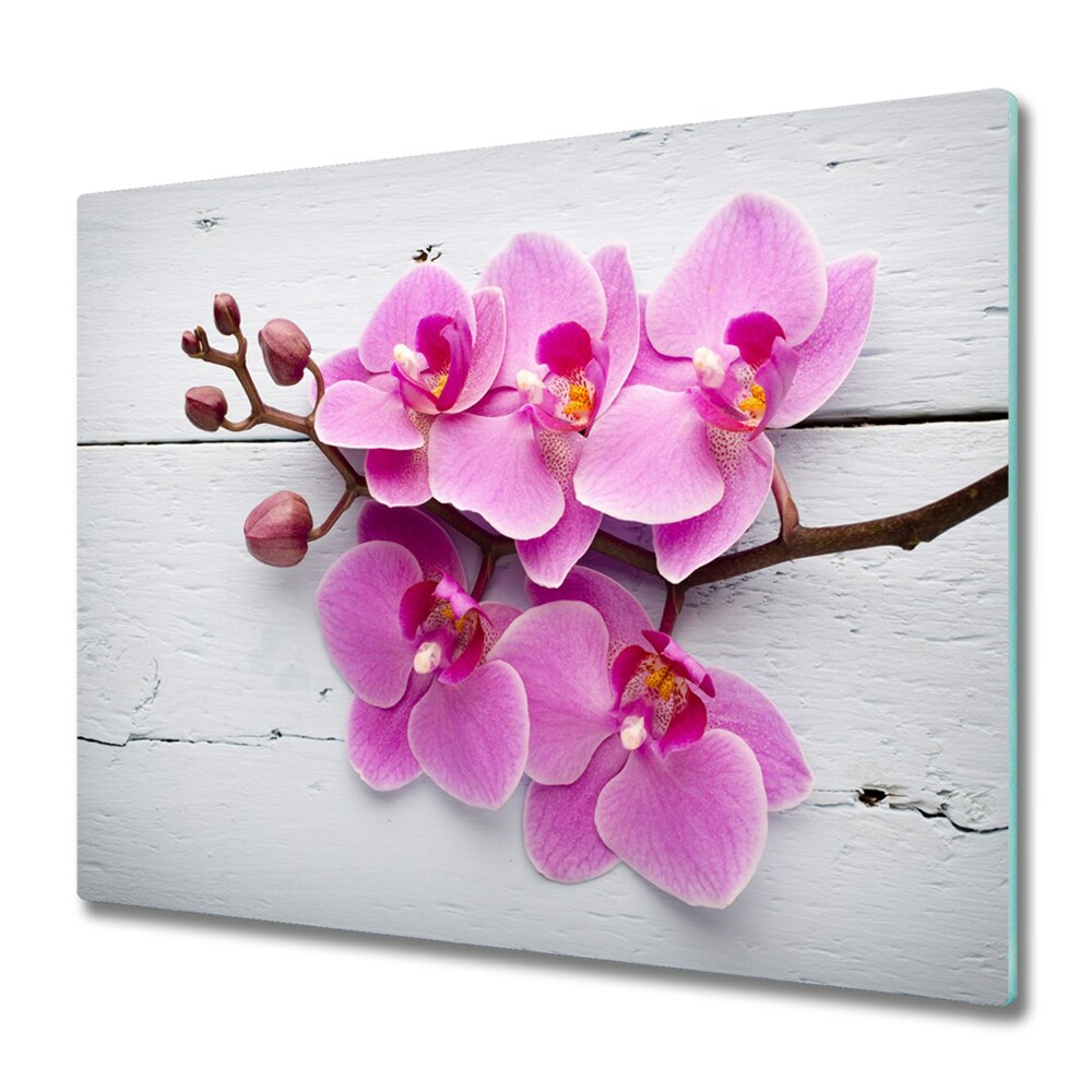 Tűzhelyvédő Orchidea egy fehér táblán