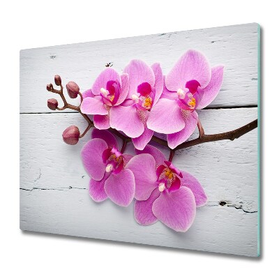 Tűzhelyvédő Orchidea egy fehér táblán