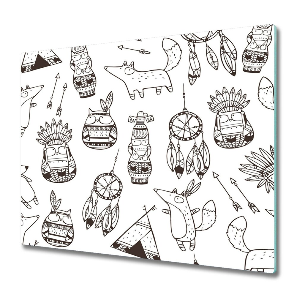 Tűzhelyvédő Üveglap indiai állatok