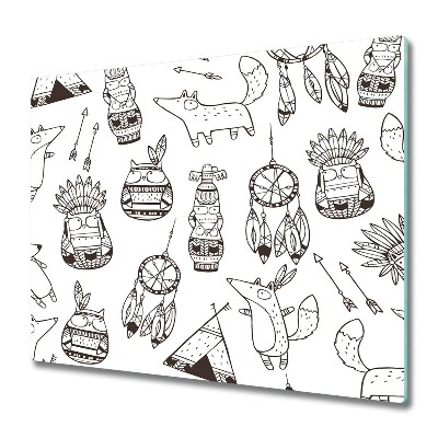 Tűzhelyvédő Üveglap indiai állatok