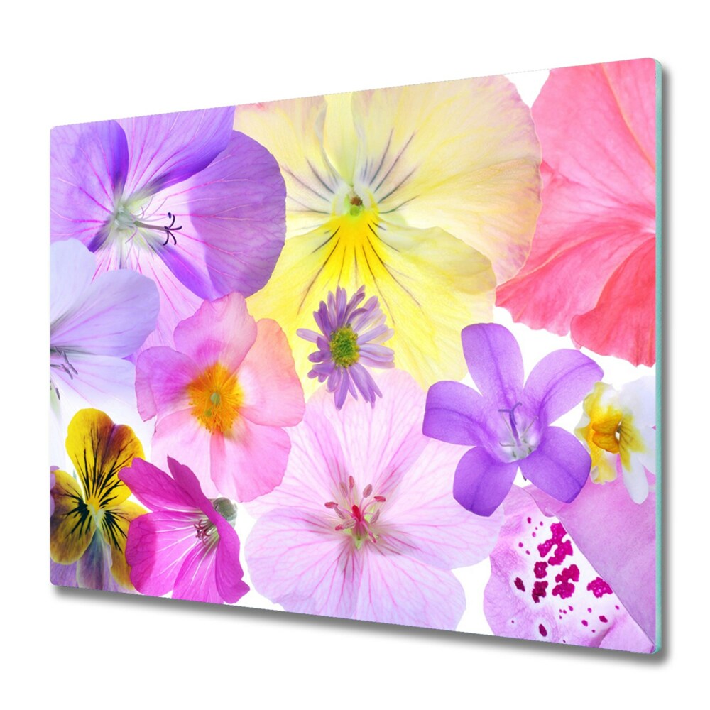 Főzőlap Védő Üveglap Színes árvácskák