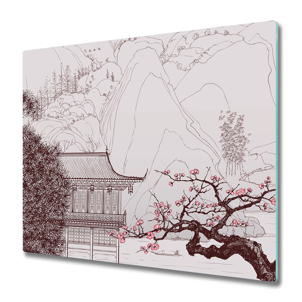 Tűzhelyvédő Üveglap Japán nézet