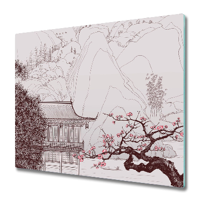 Tűzhelyvédő Üveglap Japán nézet