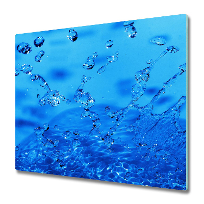 Tűzhelyvédő Vízcseppek kék alapon