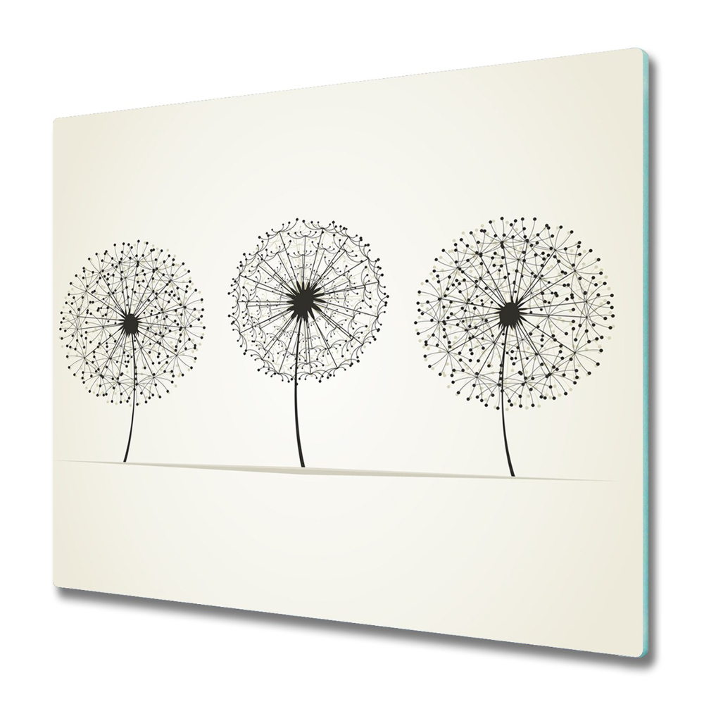 Edzett Üveg Vágódeszka Három pitypang