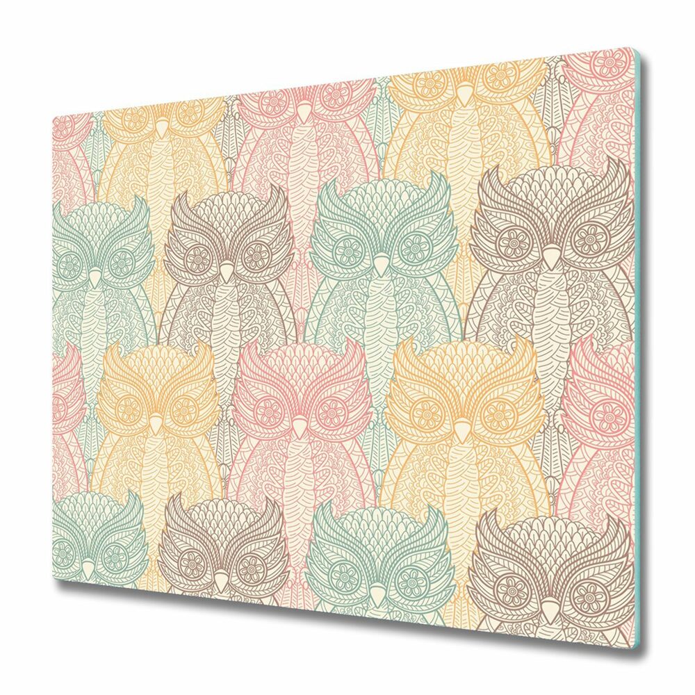 Főzőlap Védő Üveglap Szivárványbaglyok