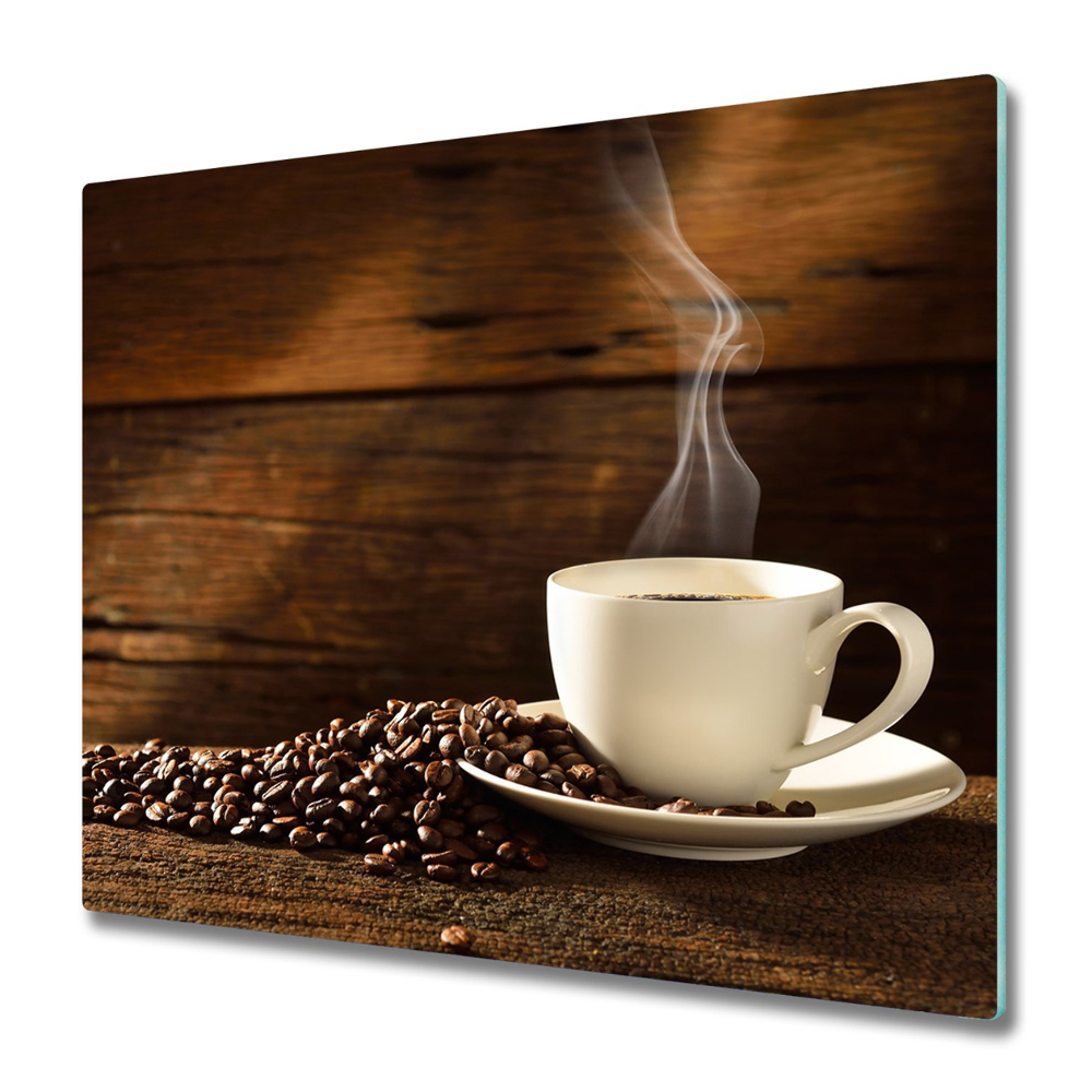 Tűzhely Fedőlap Egy gőzölgő csésze kávé