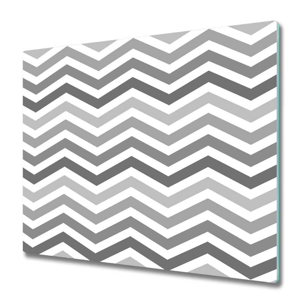 Üveg Vágódeszka Szürke és fehér cikkcakk