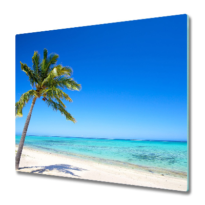 Tűzhelyvédő Üveglap Pálmafa, a háttérben a strand