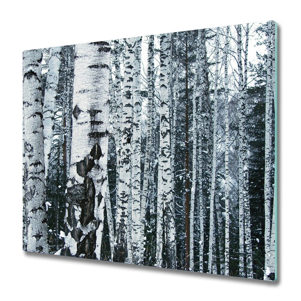 Tűzhelyvédő Fekete-fehér nyírfák