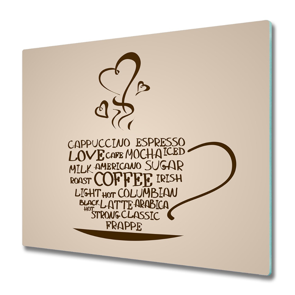 Üveg Vágódeszka Egy csésze kávé Feliratok