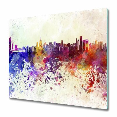 Üveg Vágódeszka Chicago szivárványos látképe