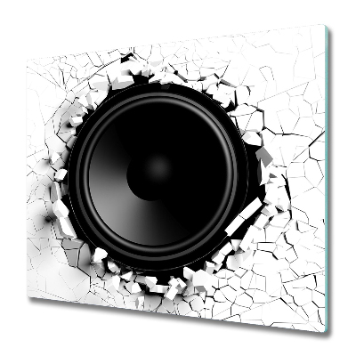 Tűzhelyvédő Üveglap Egy hangszóró átüt a háttérben