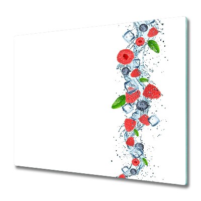 Tűzhelyvédő Erdei gyümölcsök jéggel, fehér alapon