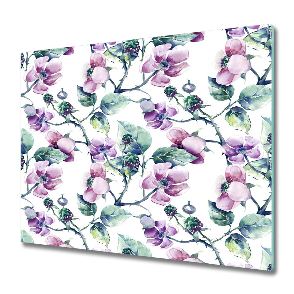 Tűzhelyvédő Üveglap Minta szeder virágokkal