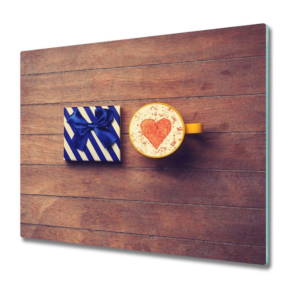 Edzett Üveg Vágódeszka Kávés bögre és ajándék