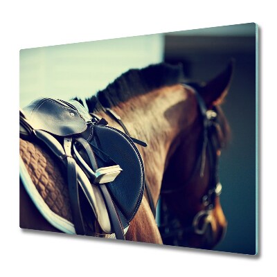 Tűzhelyvédő Üveglap Nyergelt ló