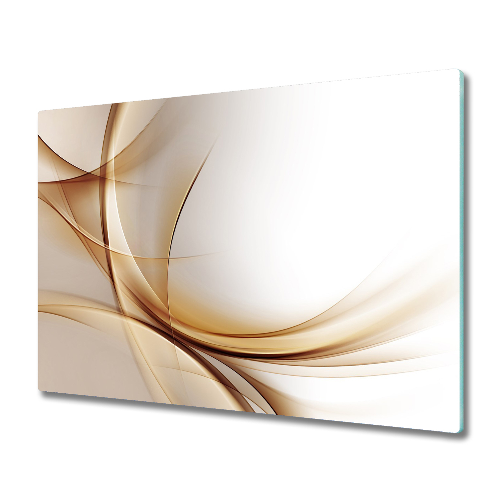 Tűzhelyvédő Üveglap Absztrakt bézs hullámok