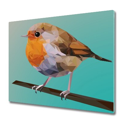 Tűzhelyvédő Üveglap Madár egy gallyon