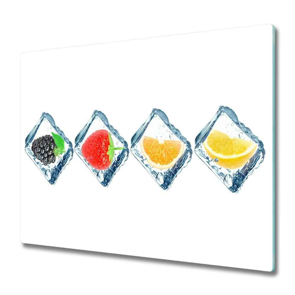 Üveg Tűzhelyvédő Gyümölcsök jégkockákban