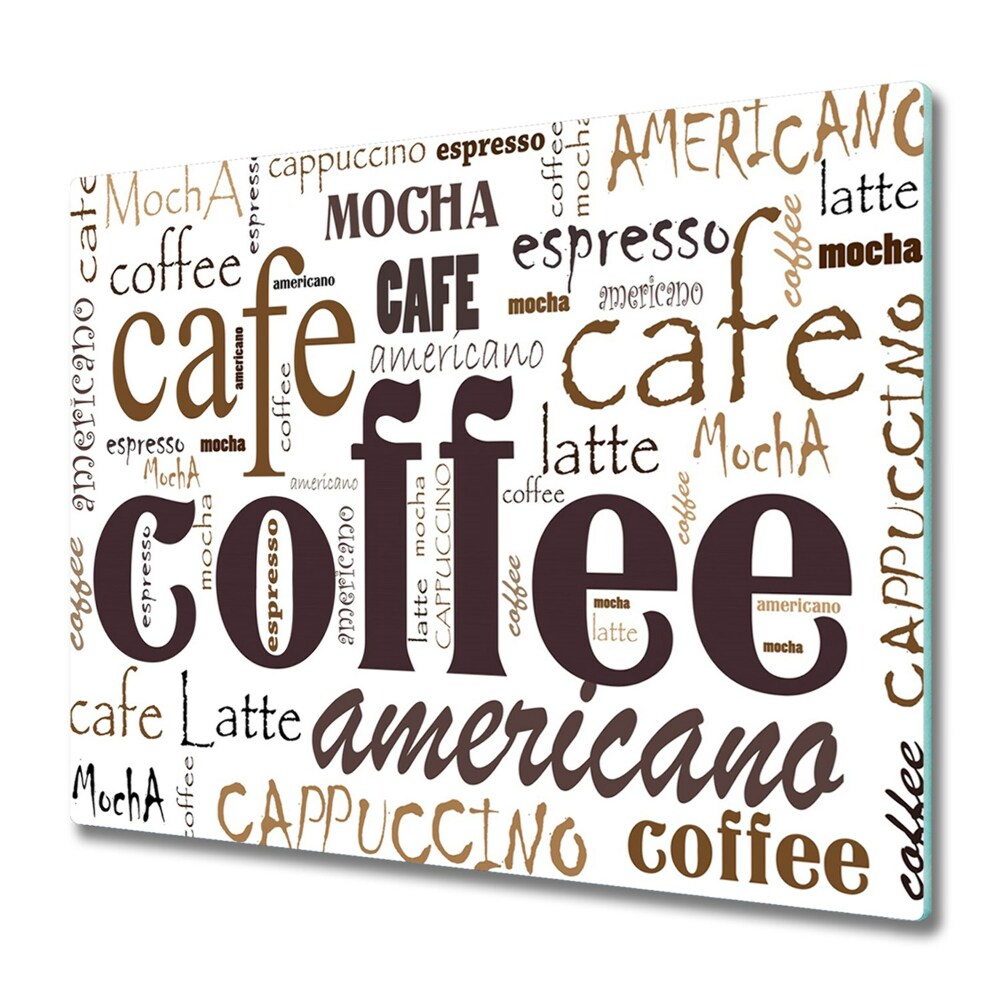 Tűzhelyvédő Üveglap Cafe kávé feliratok