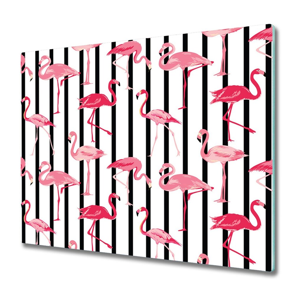 Tűzhely Védő Flamingók a háttérben a csíkok