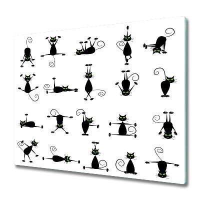 Főzőlap Védő Üveglap Rajzfilm fekete macskák