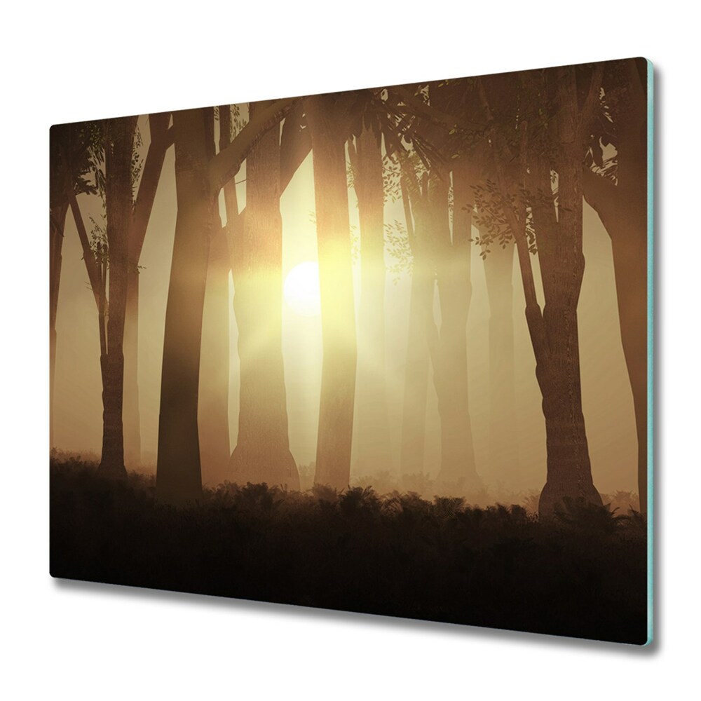 Üveg Vágódeszka Napsugarak az erdőben