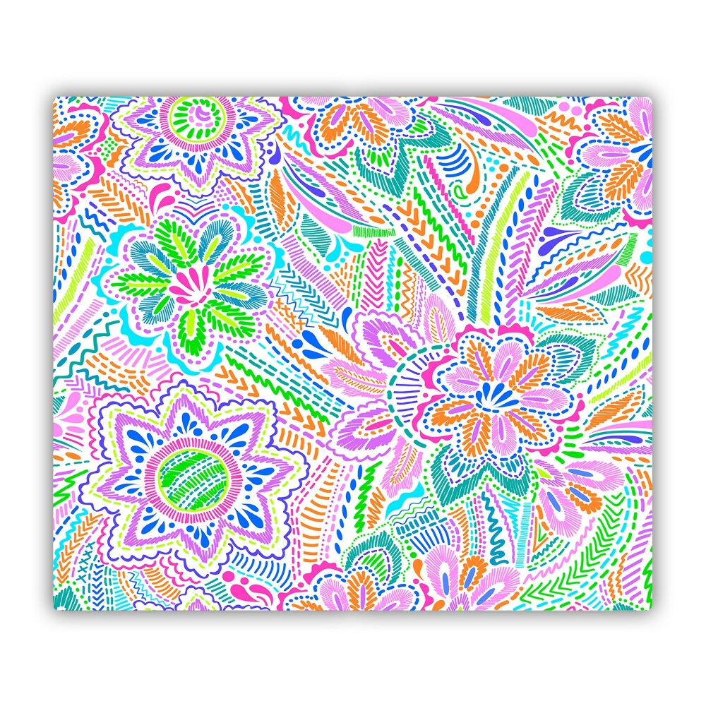 Tűzhely Fedőlap Virágos neon mintás