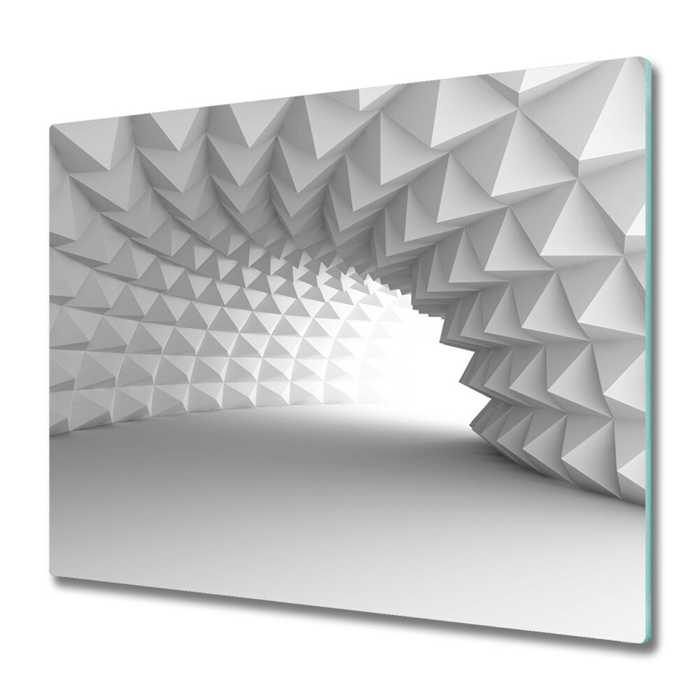 Főzőlap Védő Üveglap Absztrakt fehér alagút háromszögek