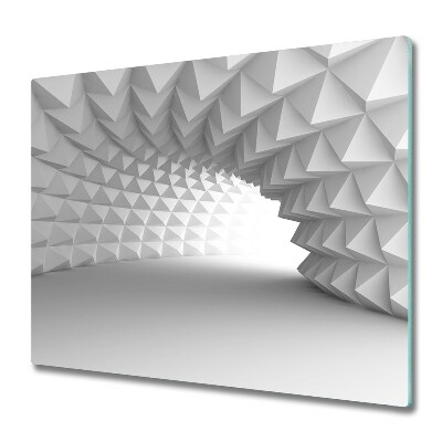 Főzőlap Védő Üveglap Absztrakt fehér alagút háromszögek