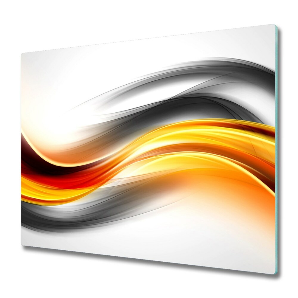 Üveg Tűzhelyvédő Szürke-narancssárga absztrakció