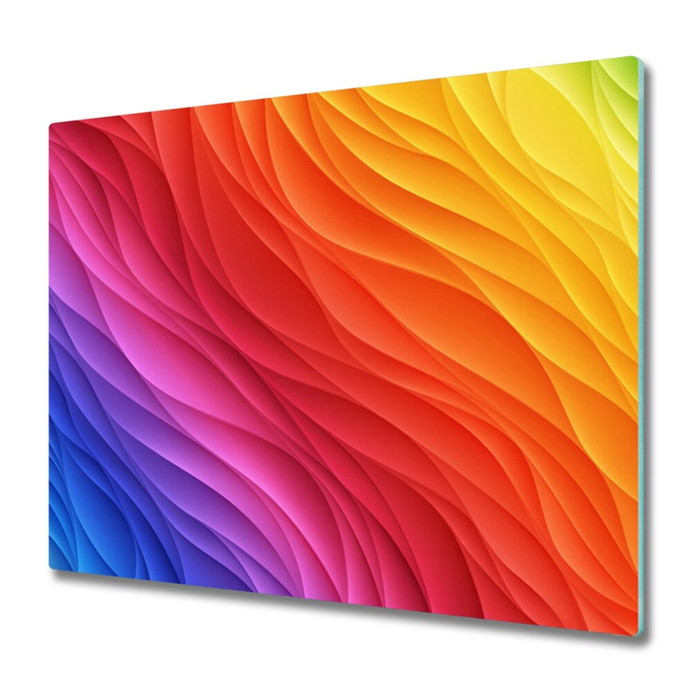 Tűzhelyvédő Üveglap Szivárvány hullámai