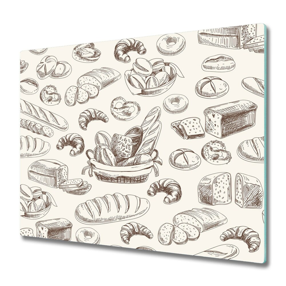 Főzőlap Védő Üveglap Kenyér minta