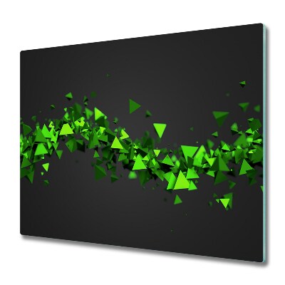 Tűzhelyvédő Üveglap Geometrikus neonzöld hullám