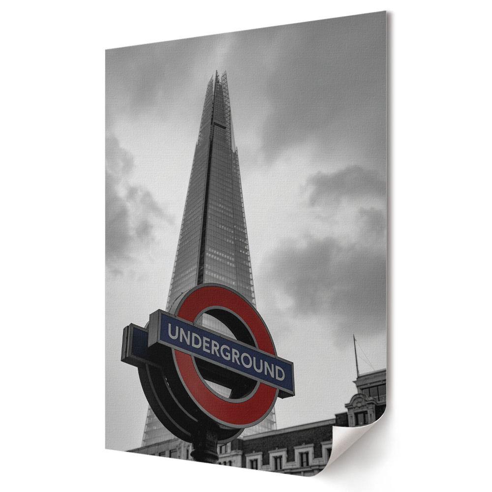 Plakát poszter London ikonikus látképe és metrótáblája