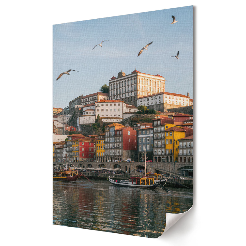 Plakát nyomtatás Portugál báj: Porto színes sorházai