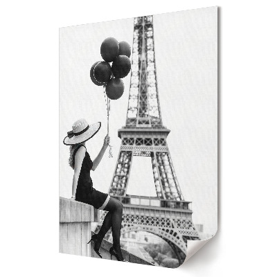 Plakát nyomtatás Fekete-fehér elegancia az Eiffel-torony alatt