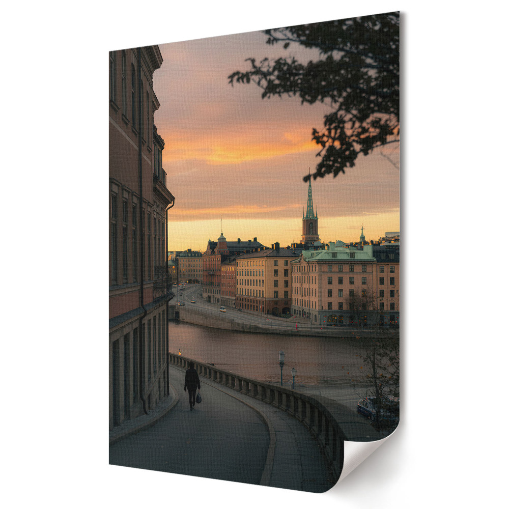 Plakát nyomtatás Naplemente Stockholm felett