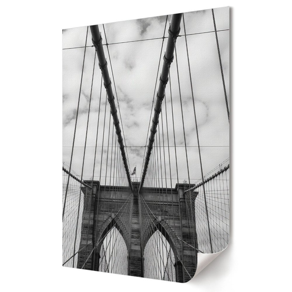 Fali poszter Brooklyn híd monokróm perspektívában