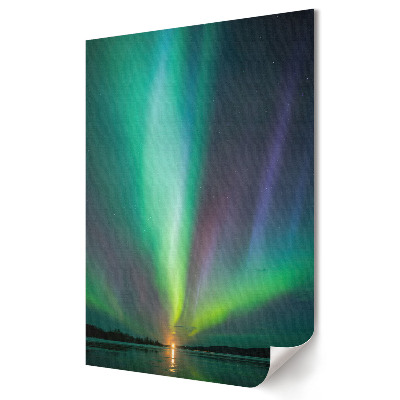 Fali poszter Fenomenális aurora borealis a tó felett