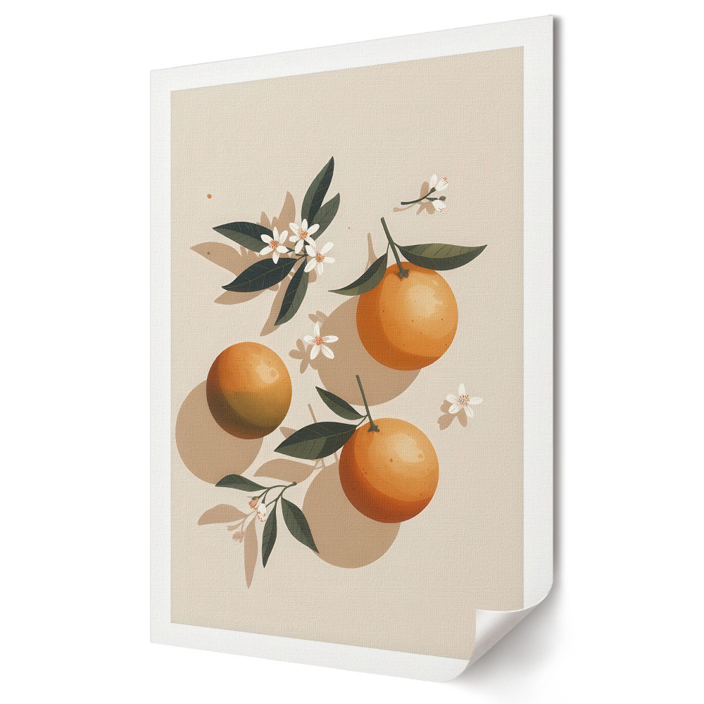 Fali poszter Citrusfélék virágos díszítéssel