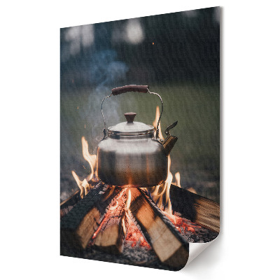 Plakát nyomtatás Tea egy máglyáról az erdőben