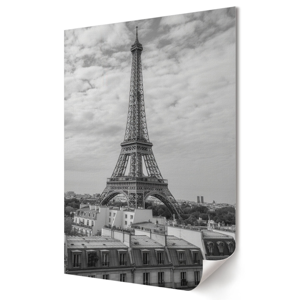 Plakát nyomtatás Eiffel-torony fekete-fehérben