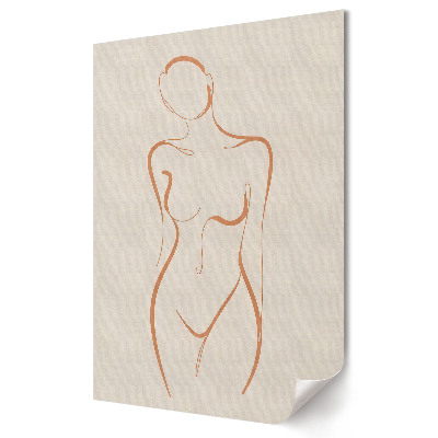 Plakát nyomtatás Minimalista női sziluett vonalakban