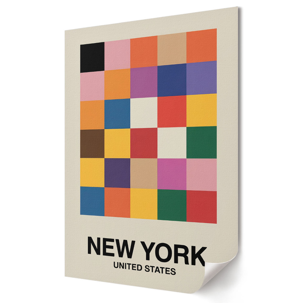 Fali poszter New York színes mozaikja