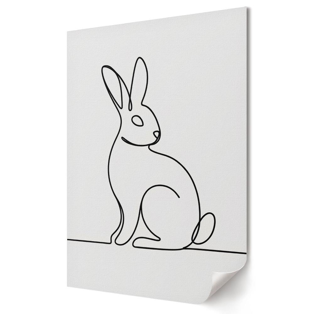 Plakát poszter Minimalista nyúl körvonal vonalakban