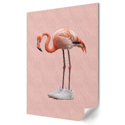 Plakát nyomtatás Flamingo rózsaszín sportcipőben